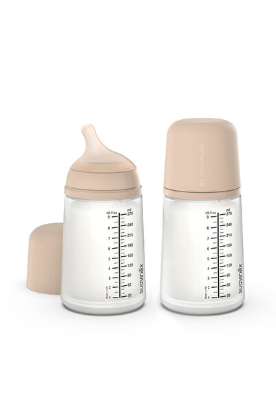 Suavinex زجاجة رضاعة زيرو مضادة للمغص، مثالية للرضاعة الطبيعية للأطفال، 270 م...
