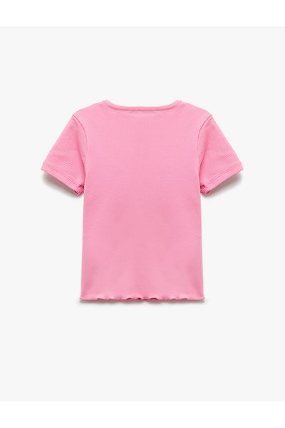 Koton New Season Cotton Short Sleeve Crew Neck Camisole Printed T-Shirt