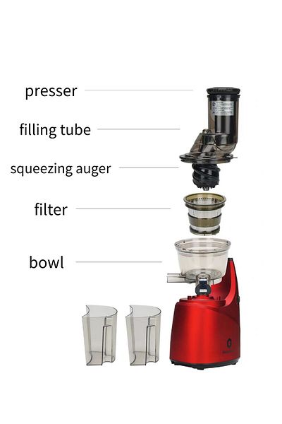 GearZone Slow Masticating Juicer, Cold Press Juicer Machines-Red Color