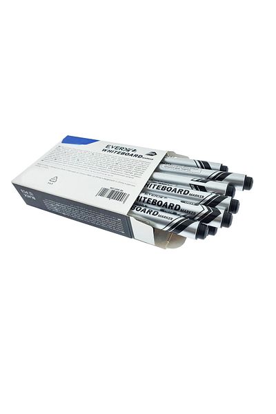 OEM Set of 12 Black Whiteboard Markers, Round Tip 2.5 Mm, Smooth Writing, Everyday Model 016