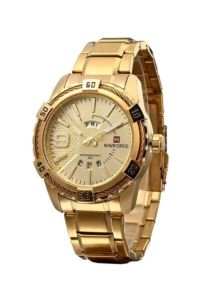 Naviforce Men's 45mm Water Resistant Analog Watch - Gold