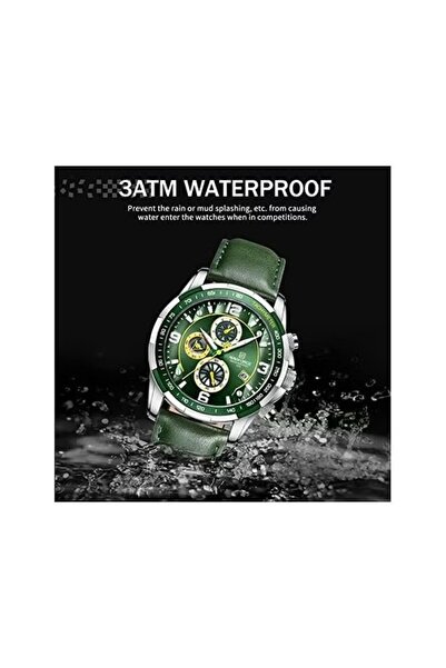 Naviforce Sport Watches for Men Analog Quartz Chronograph Leather Strap Wrist Watch