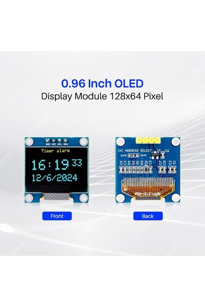 ELEGOO 6PCS 0.96 Inch OLED Display Screen Module with Dupont Wire Compact Self-Luminous Mini Screens