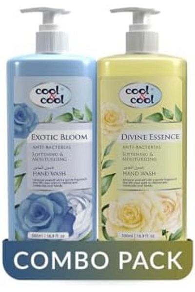 COOL & COOL Hand Wash Twin Pack (500Ml x 2) - Divine Essence and Exotic Bloom Scented Anti-Bacterial