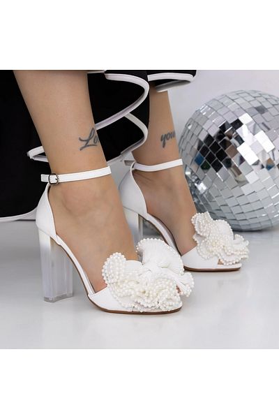 mei Women's Heeled Sandals 3XKK125 White | Mei