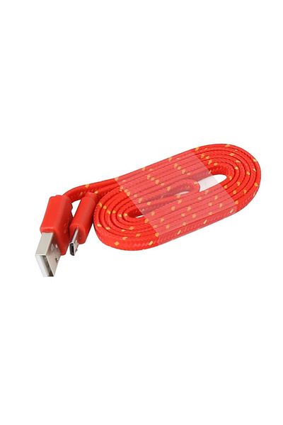 Omega Cablu Micro USB la USB plat 1m, rosu-galben
