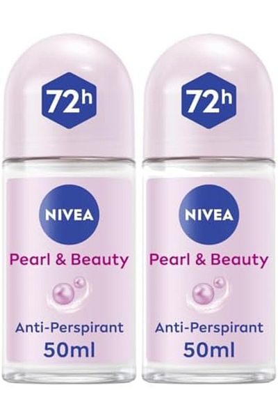 NIVEA Antiperspirant Roll-on for Women, Pearl & Beauty Pearl Extracts, 2x50ml