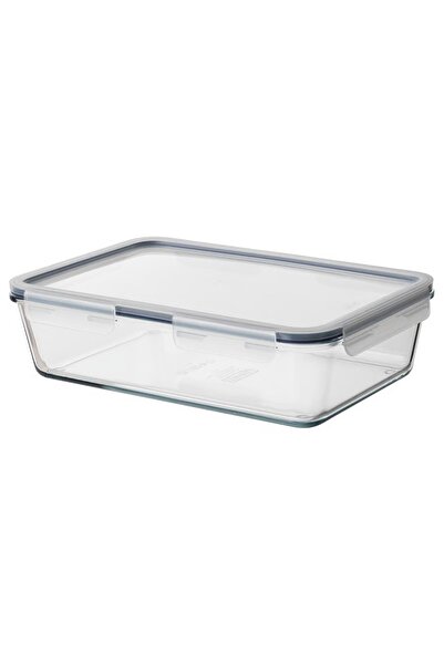rexa Food container with lid, rectangular/glass plastic, 3.1 l