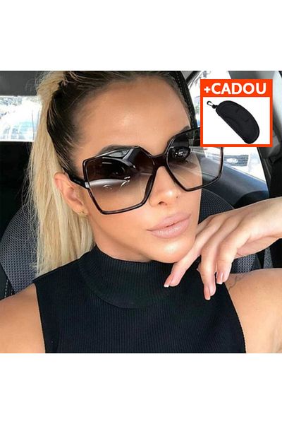 REDz Accessories Ochelari de soare, supradimensionați, lentile cu gradient, pentru femei, protecție UV400, negri
