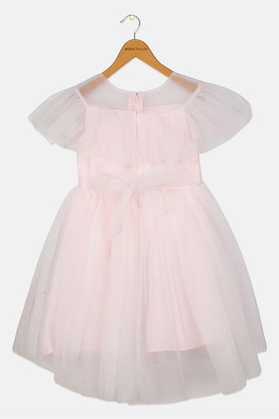 Luna Moon Kids Girl Floral Print Party Dress, Pink