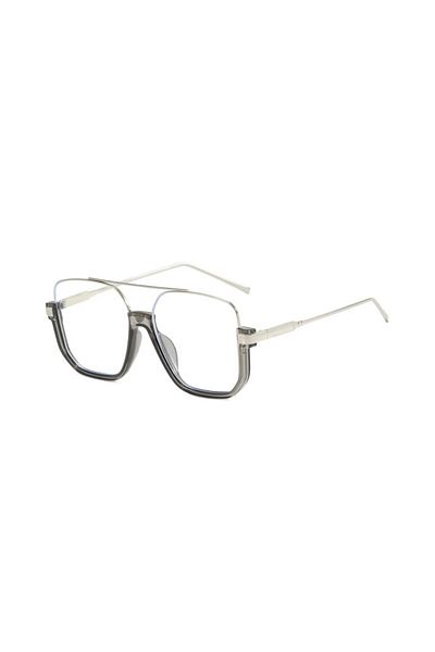 REDz Accessories Urban Style Sunglasses, Partial Frame, Thin Metal Arms, UV400, Transparent