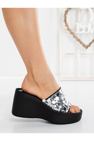 mei Women's Platform Slippers C03 Silver | Mei