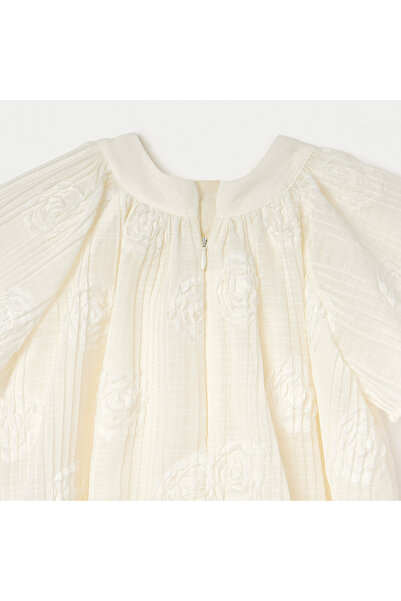 giggles Pleated Layered Dress with Flared Sleeves