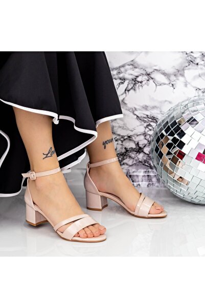 mei Γυναικεία Σανδάλια με Χοντρά Τακούνια 2XKK85 Μπεζ Mei