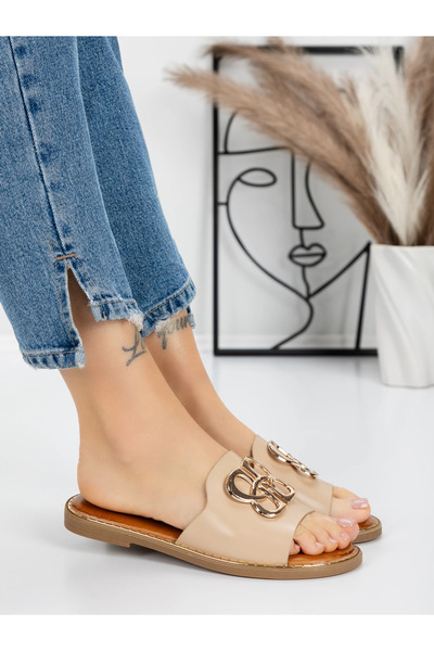 mei Women's Slippers with Low Sole 5PT3 Beige | Mei