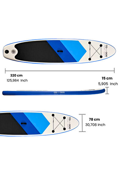 Cawooo Sup Şişme Sörf Tahtası Stand Up Paddle Board 78*320*15 Cm Mavi
