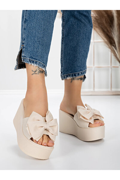 mei Papuci Dama cu Platforma 5WL8 Bej | Mei