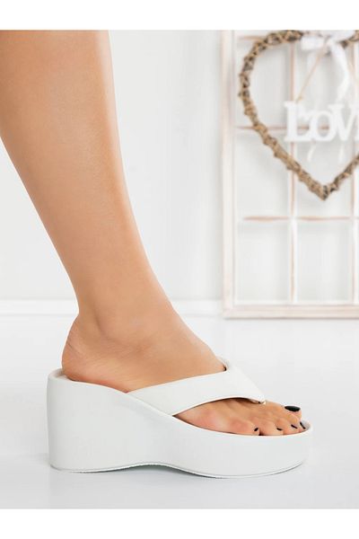 mei Women's Platform Slippers C02 White | Mei