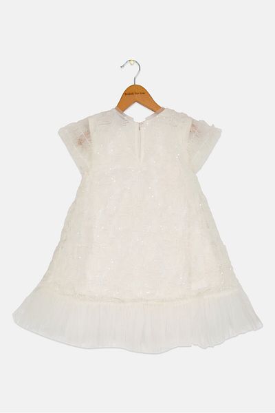 Luna Moon Toddlers Girl Sequined Party Dress, White