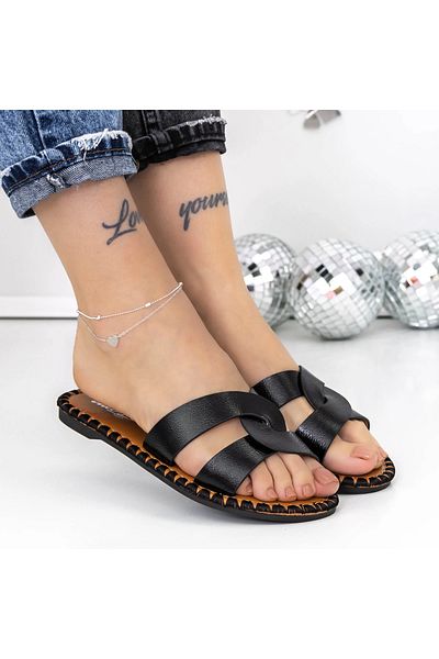mei Women's Slippers with Low Sole 3BL2 Black | Mei