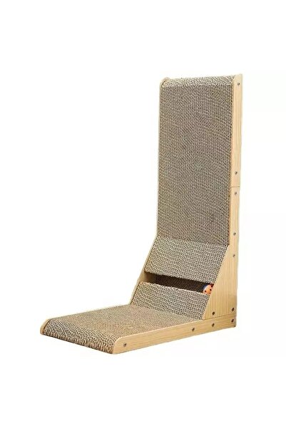 AB HOMES Set De Joacă Pentru Pisici, Zgâriator Orizontal Și Vertical Cu Minge, 60 X 40,5 X 25 Cm, Bej