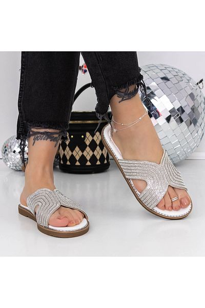mei Women's Slippers with Low Sole 3PT17 Silver | Mei
