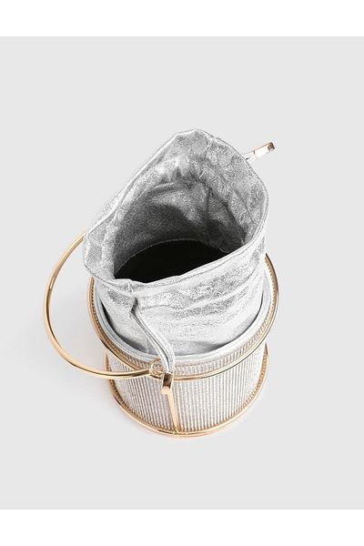 İLVİ Doolin Silver Color Stone Women's Portfolio Bag