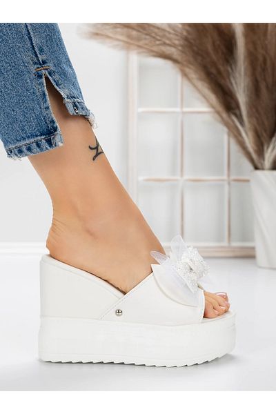 mei Women's Platform Slippers 3AW326 White | Mei