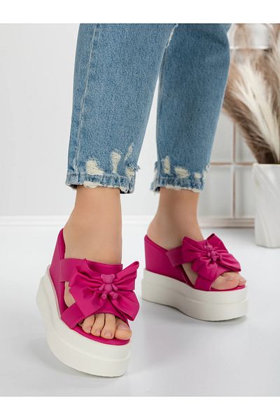mei Women's Platform Slippers 5WL36 Peach | Mei