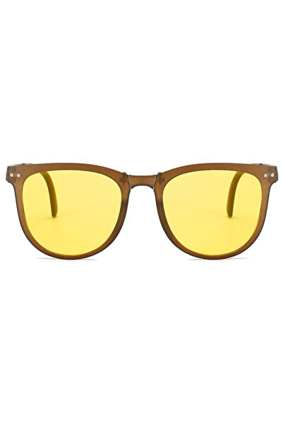 REDz Accessories Foldable Sunglasses, Fold Vision, UV400 Protection, Oval Lens, Brown-Yellow