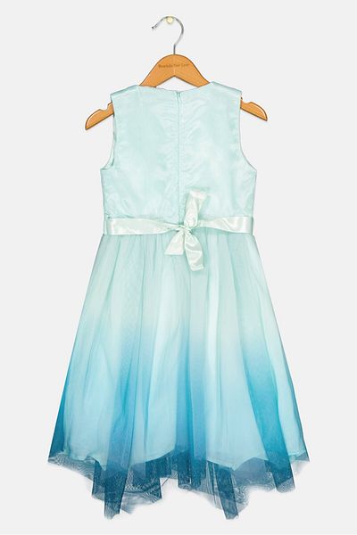 Luna Moon Kids Girl Embroidered Dress, Turquoise