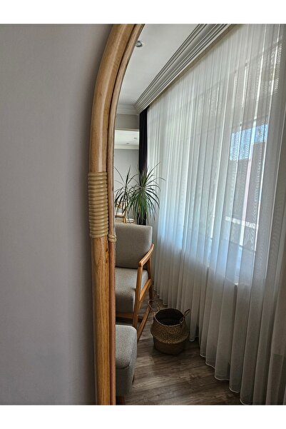 UĞURLU HOME El Yapımı Bambu Çerçeveli Bohem 180x70 cm Ayaklı Boy Aynası