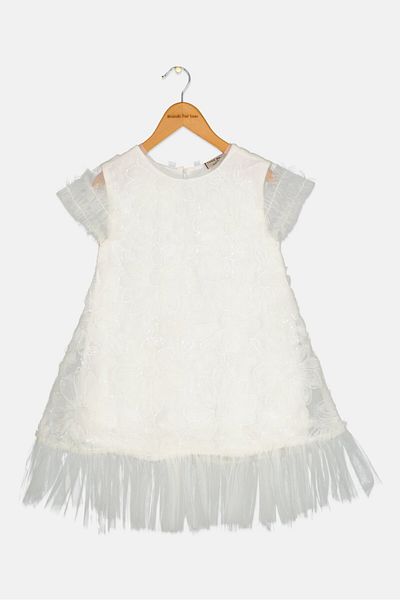 Luna Moon Kids Girl Floral Pattern Dress, White