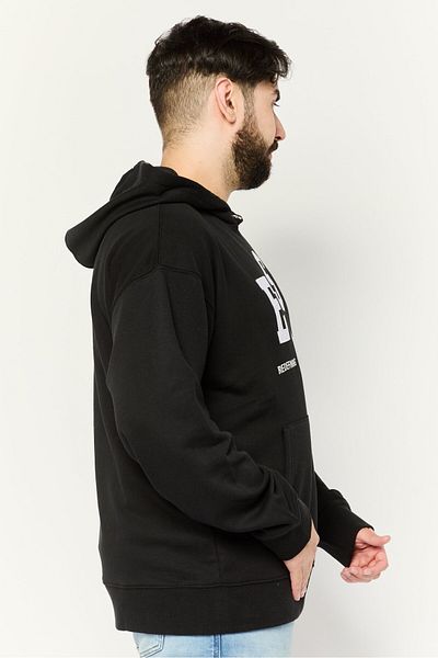Established Redefining Essentials Men Hooded Long Sleeve Embroidered Sweatshirt, Black