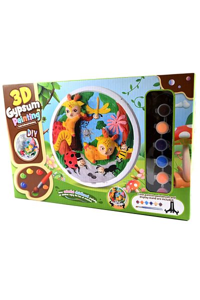 rexa Forest World Plaster Casting For Painting Set Of Paints Creative Fun