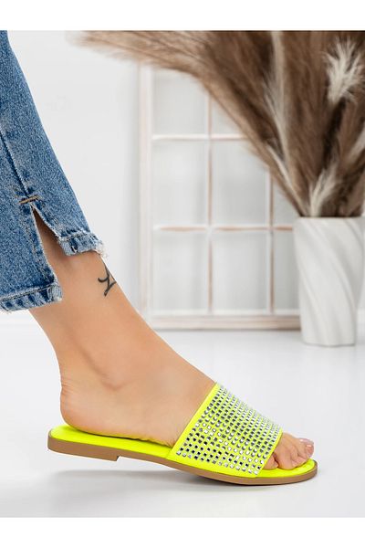 mei Women's Slippers with Low Sole 3AQ18 Fluorescent Green | Mei