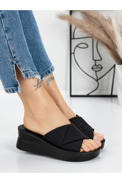 mei Women's Platform Slippers 5XJ58 Black | Mei