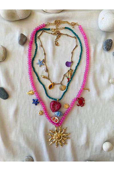 milayk Pink Sunny Charm Necklace