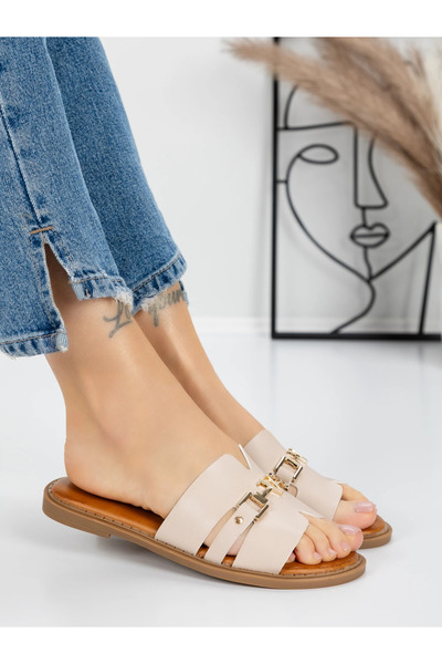 mei Women's Slippers with Low Sole 5PT8 Beige | Mei