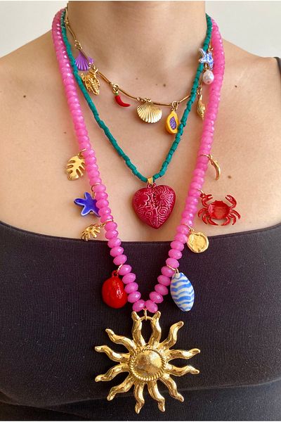milayk Pink Sunny Charm Necklace