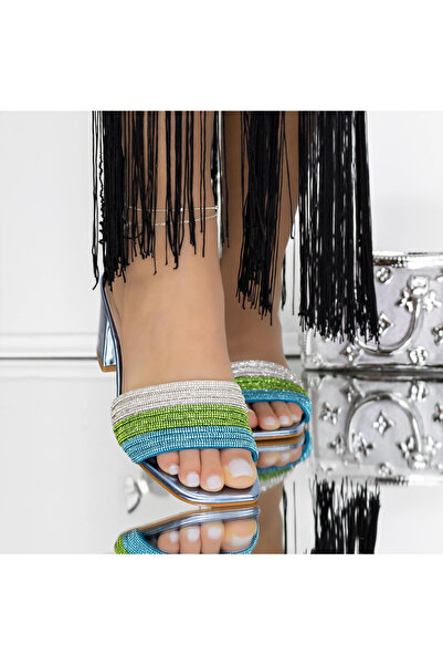 mei Papuci Dama cu Toc 3FZ6 Albastru | Mei