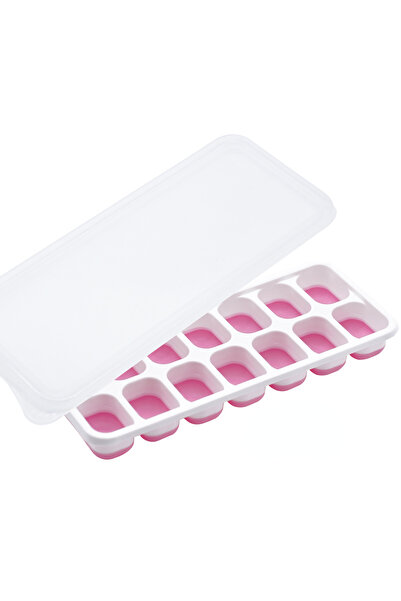 choice2 قالب سيليكون لصينية مكعبات الثلج ذات 14 شبكة وردية اللون، قالب صينية ...