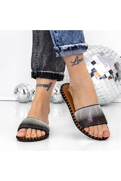 mei Women's Slippers with Low Sole 3BL1 Black | Mei