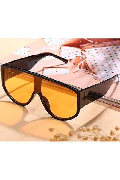 REDz Accessories Full Shield Sunglasses, Massive Lens, UV400 Protection, Yellow