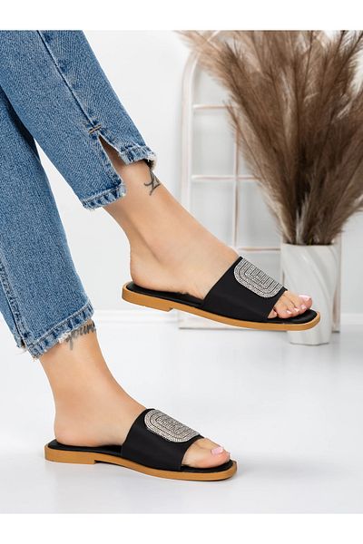 mei Women's Slippers with Low Sole 3AW308 Black | Mei