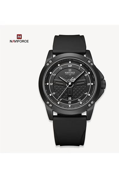 rexa Stylish Mens Sports Watch with Black Dial Black Silicone Strap Quartz Movement Analog Display