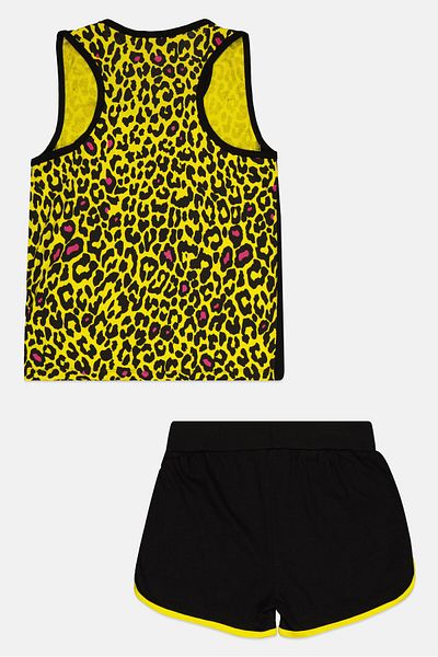 Guru 99 Kids Girl 2 Pieces Graphic Print Top And Short Set, Multicolor