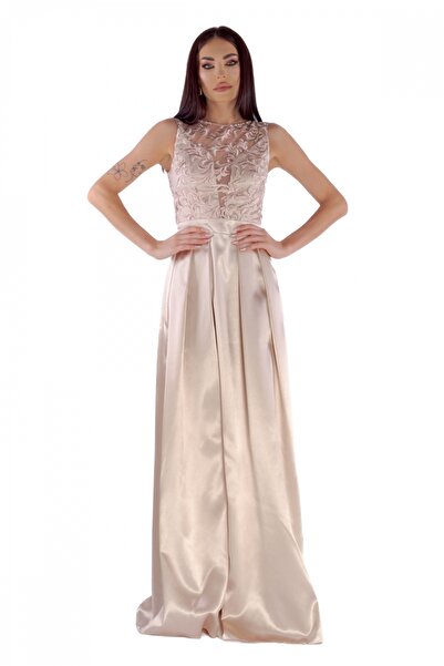 Atmosphere Fashion Rochie lungă cu bust din dantelă