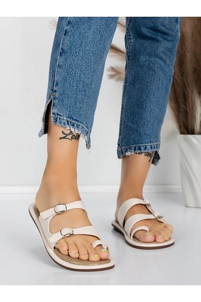 mei Women's Slippers with Low Sole J588-5 Beige | Mei