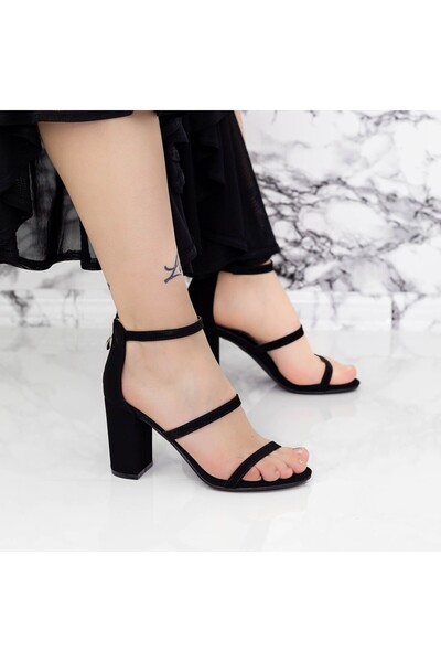 mei Sandale Dama cu Toc gros 2XKK38 Negru Mei